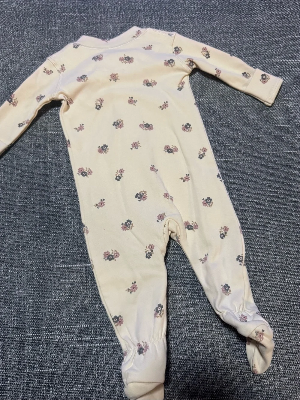 Quincy Mae - Cream Floral Footie Sleeper